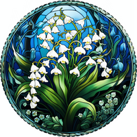 May - Lily of the Valley (50 Piece Round Mini Wooden Jigsaw Puzzle) - Nautilus Puzzles - Wooden Jigsaw Puzzles For Adults