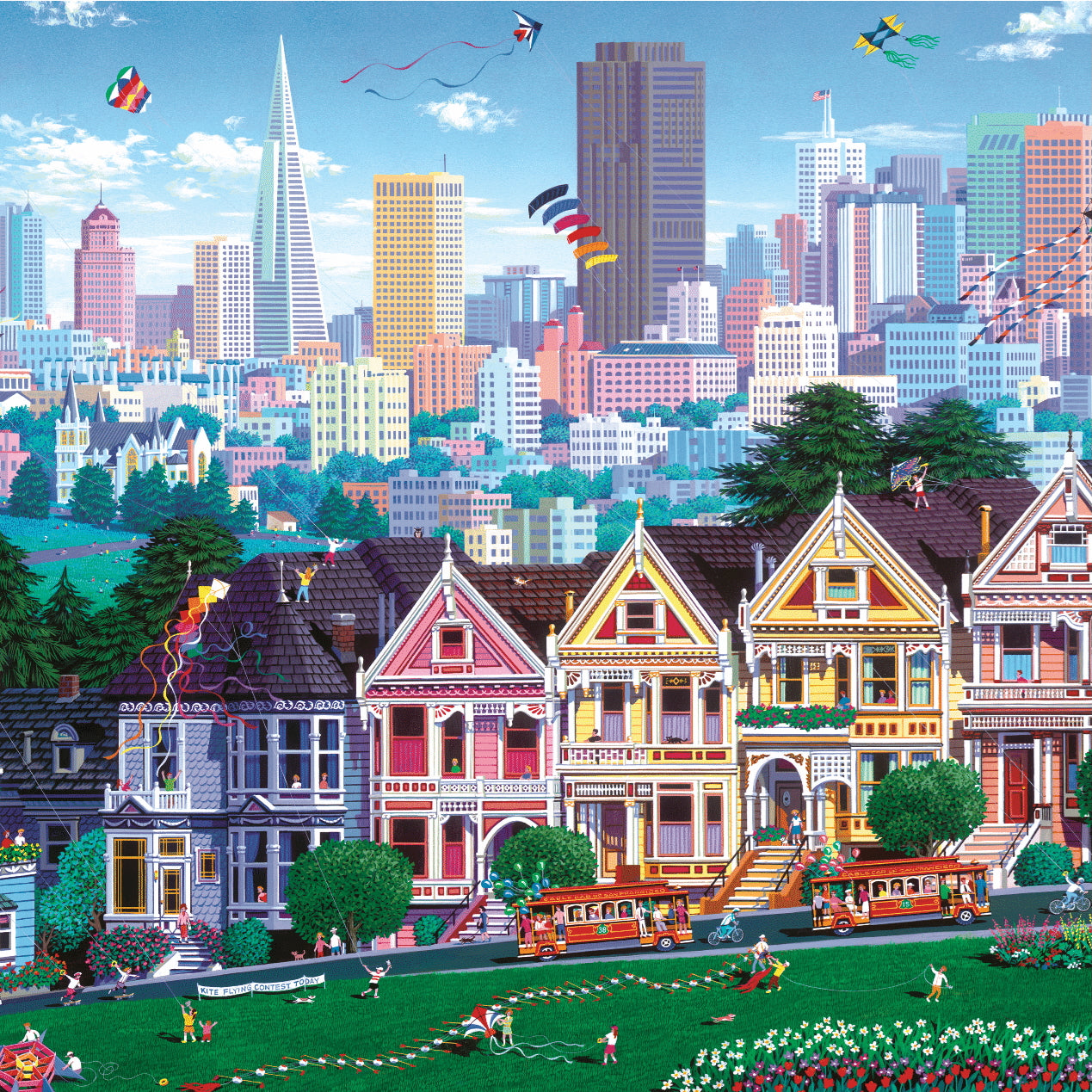 Painted Ladies (500 Piece Wooden Jigsaw Puzzle)