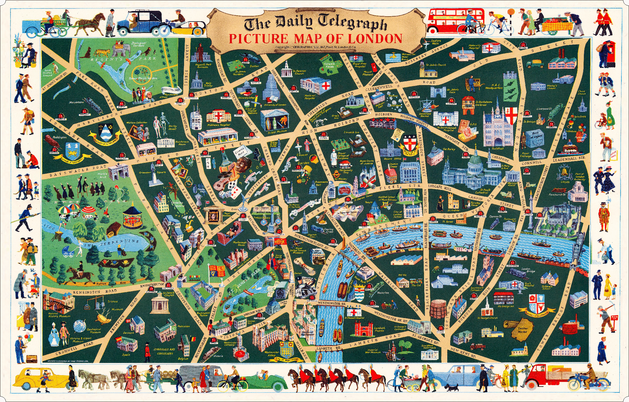 Picture Map of London (505 Piece Wooden Jigsaw Puzzle) - Nautilus Puzzles - Wooden Jigsaw Puzzles For Adults