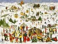 Ski-nanigans | 1008 Piece Puzzle - Nautilus Puzzles - Wooden Jigsaw Puzzles For Adults