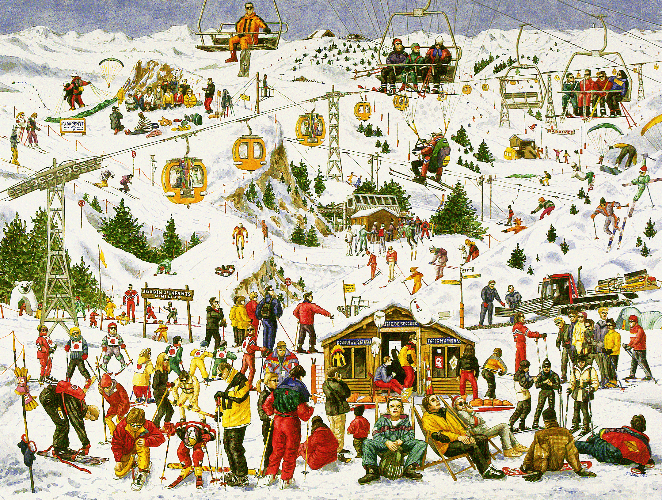CLUBHAUS × NAAFY PISTE Ski-nanigans | 1000 Piece Wooden Puzzle | Nautilus Puzzles