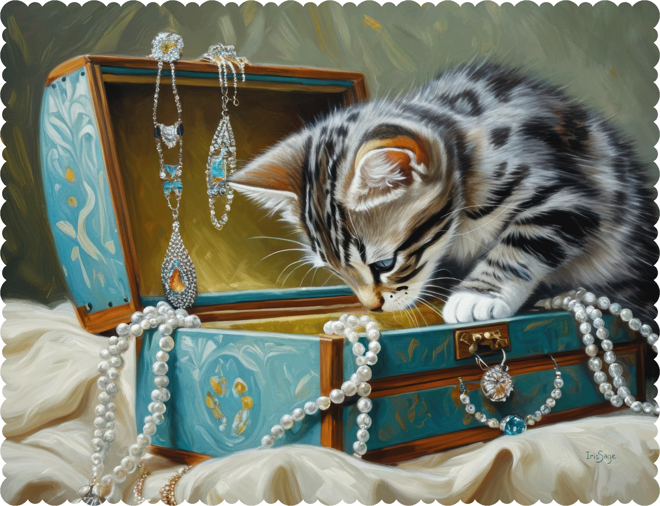 Two Siamese Cats Cat Puzzle | Romantic Floral Jigsaw Puzzle