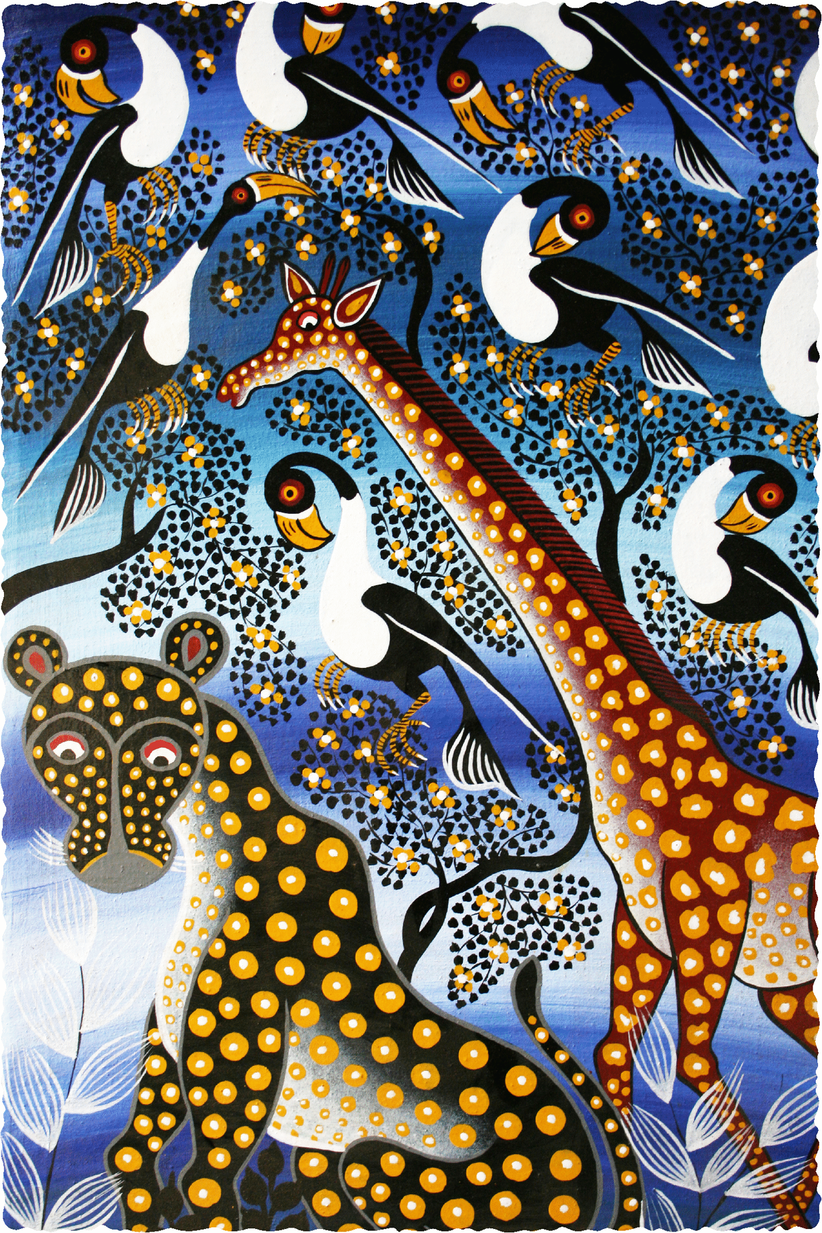 絵画 Tingatinga 20*20cm (11) Tinga Tinga Animals (320 Pieces) Wooden Jigsaw Puzzle