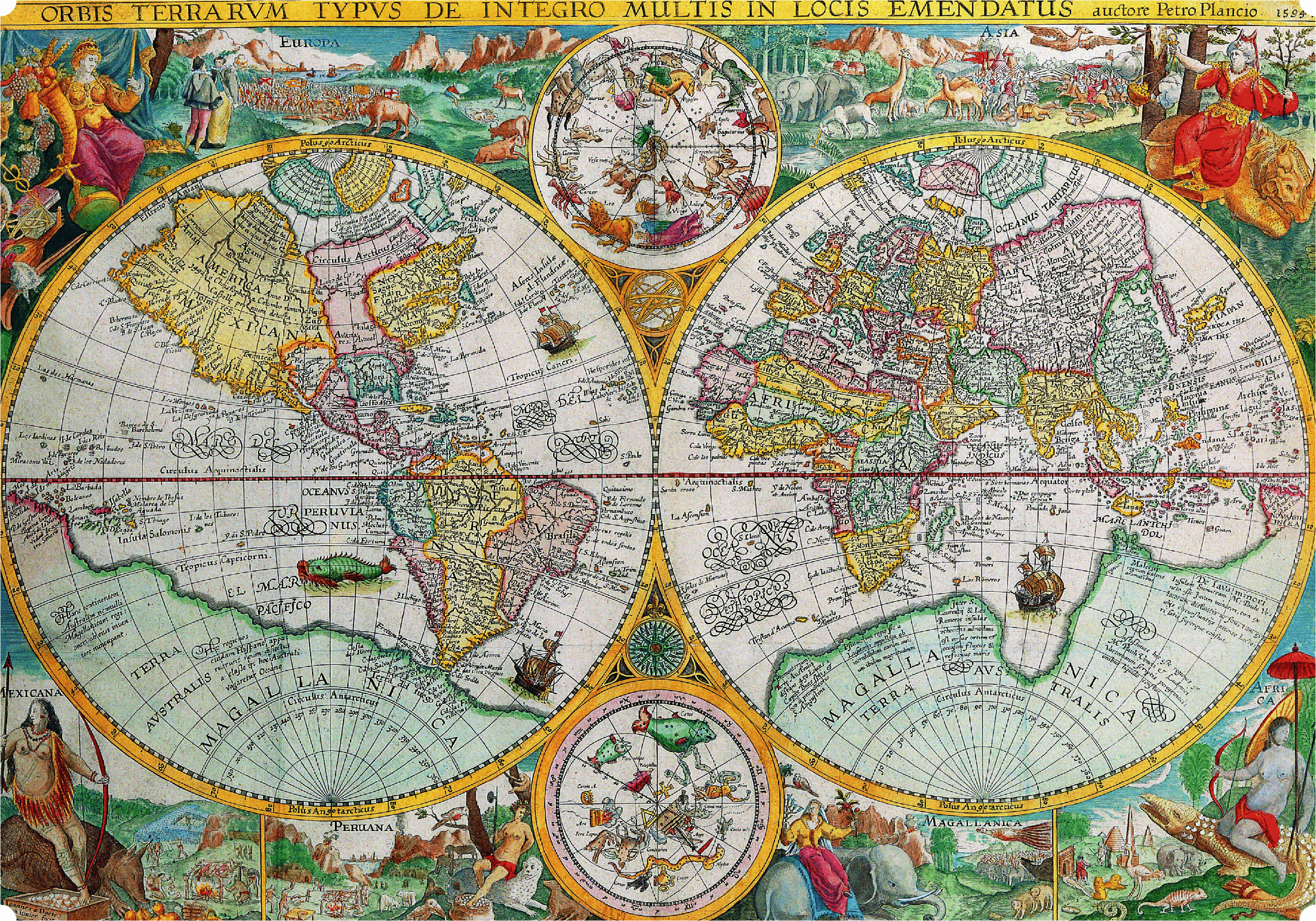 World Map, 1594 (555 Piece Wooden Jigsaw Puzzle) | Nautilus Puzzles