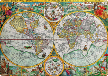 World Map, 1594 (555 Piece Wooden Jigsaw Puzzle) - Nautilus Puzzles - Wooden Jigsaw Puzzles For Adults