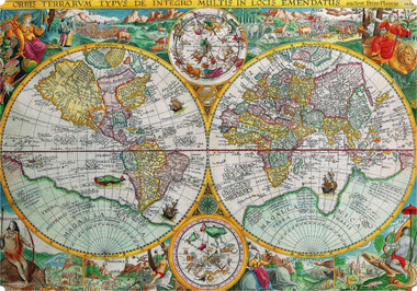World Map, 1594 (555 Piece Wooden Jigsaw Puzzle) - Nautilus Puzzles - Wooden Jigsaw Puzzles For Adults