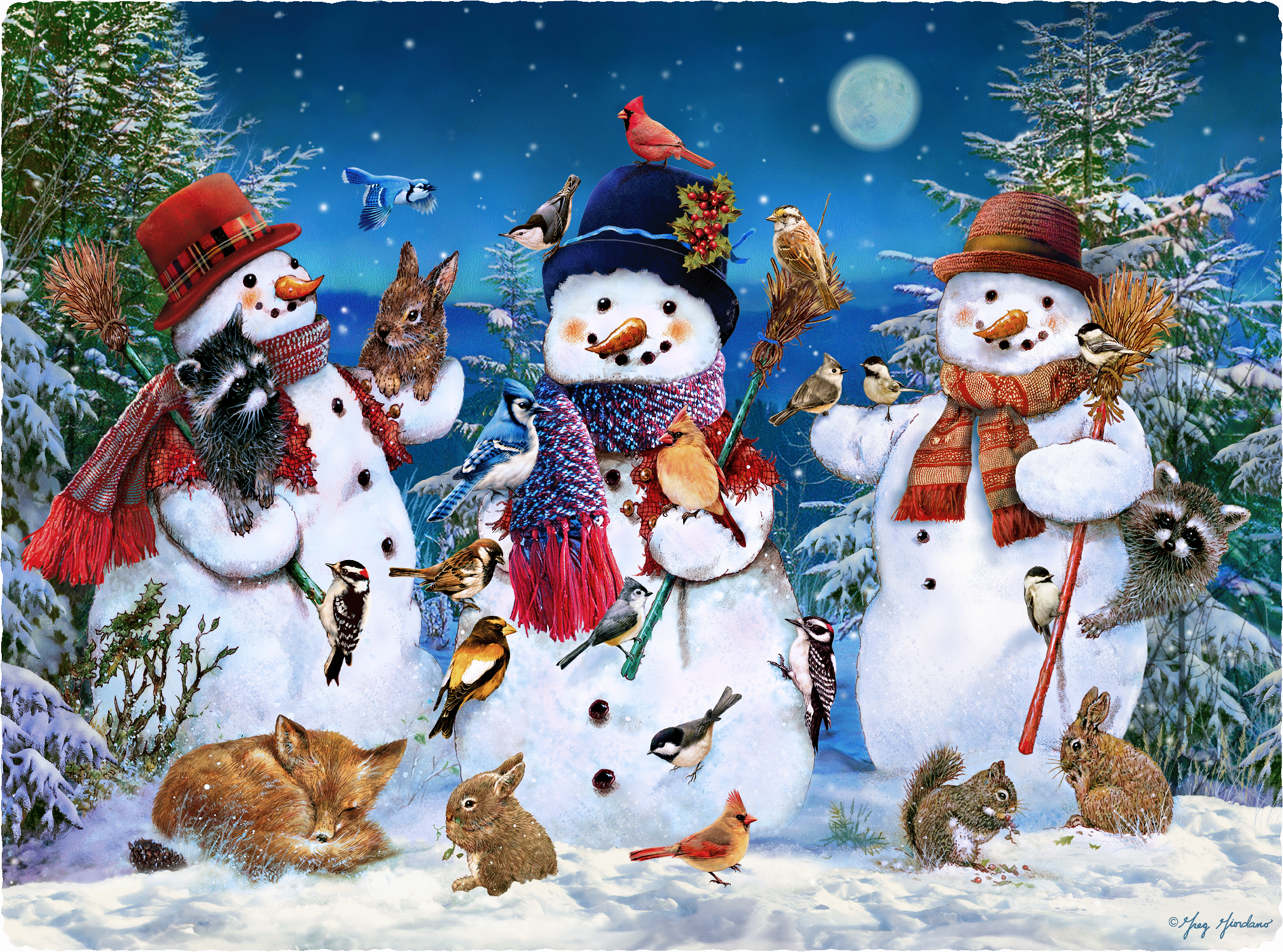 Woodland Winter Wonderland (475 Piece Christmas Wooden Puzzle