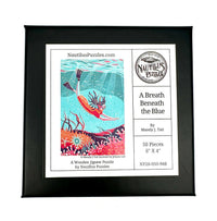A Breath Beneath the Blue (50 Piece Mini Wooden Jigsaw Puzzle) - Nautilus Puzzles - Wooden Jigsaw Puzzles For Adults
