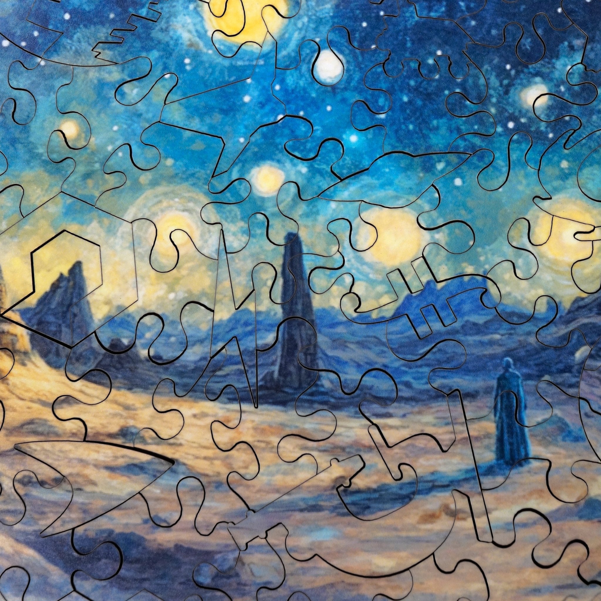 A Starry Night on the Outer Rim | 175 Piece Wooden Puzzle - Nautilus Puzzles - Wooden Jigsaw Puzzles For Adults