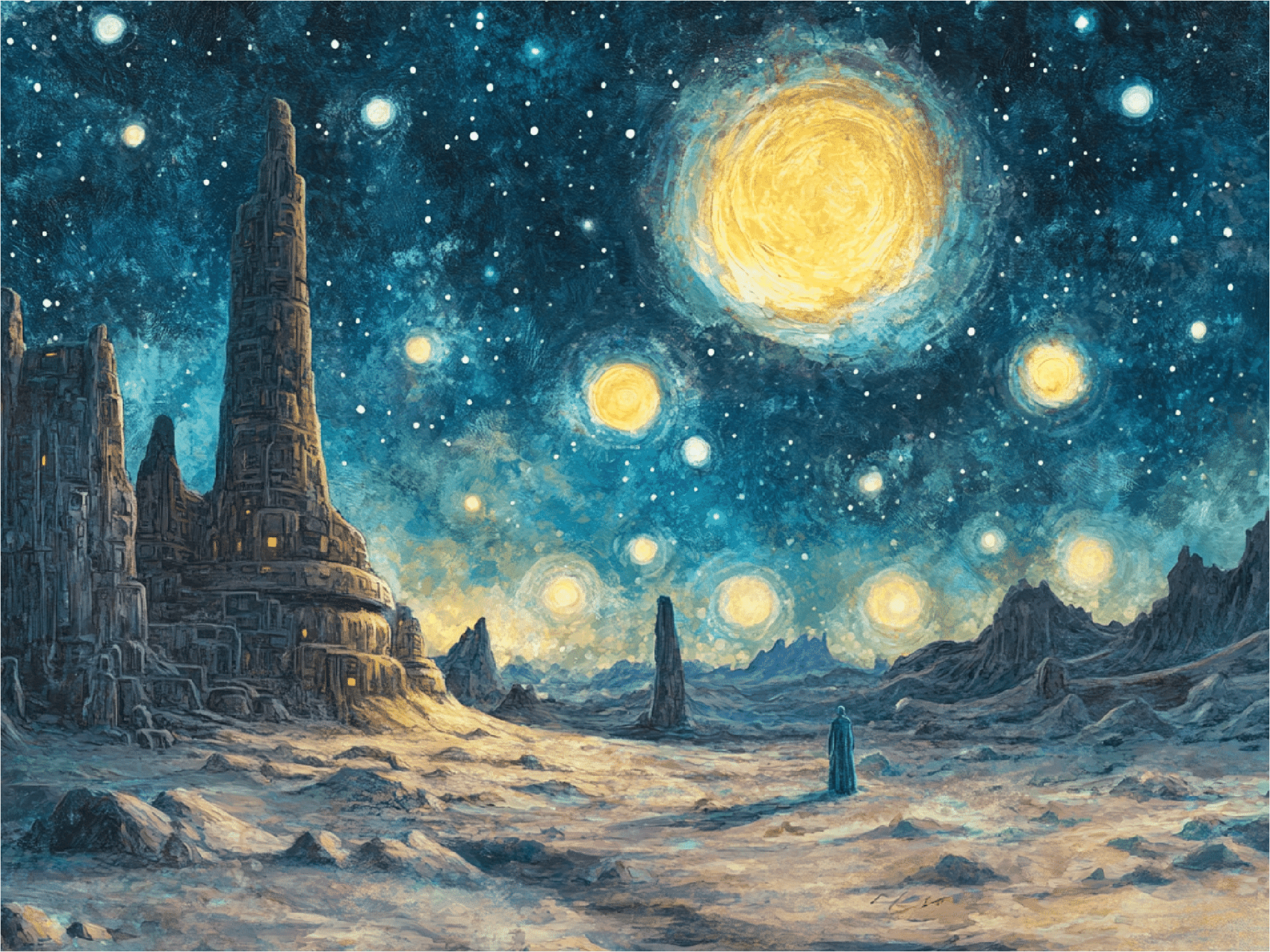 A Starry Night on the Outer Rim | 175 Piece Wooden Puzzle - Nautilus Puzzles - Wooden Jigsaw Puzzles For Adults