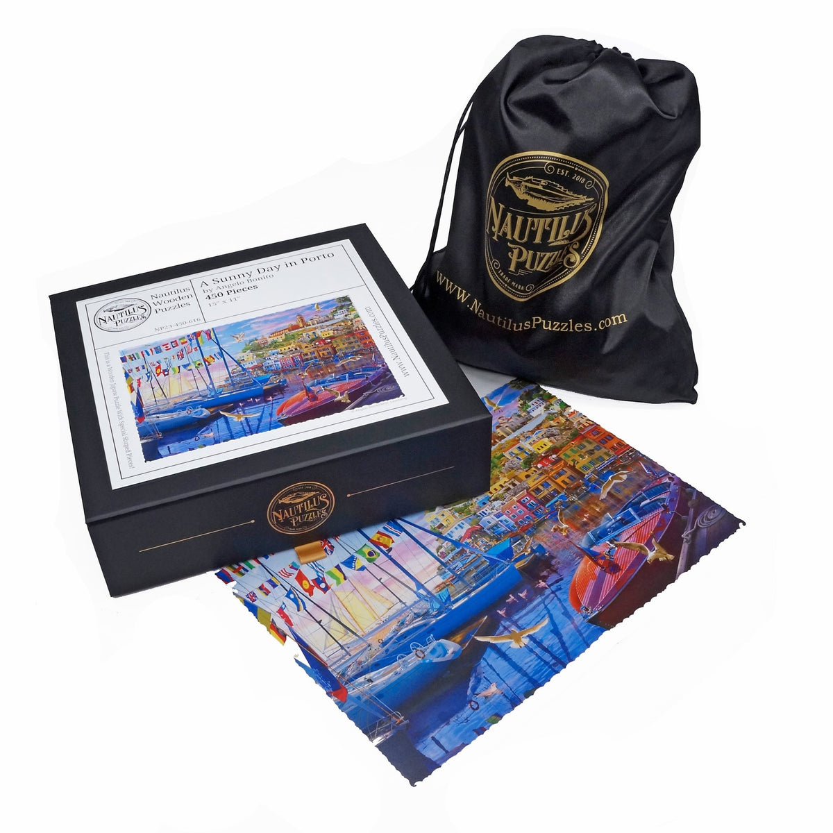 A Sunny Day in Porto (450 Piece Wooden Jigsaw Puzzle) - Nautilus Puzzles - Wooden Jigsaw Puzzles For Adults