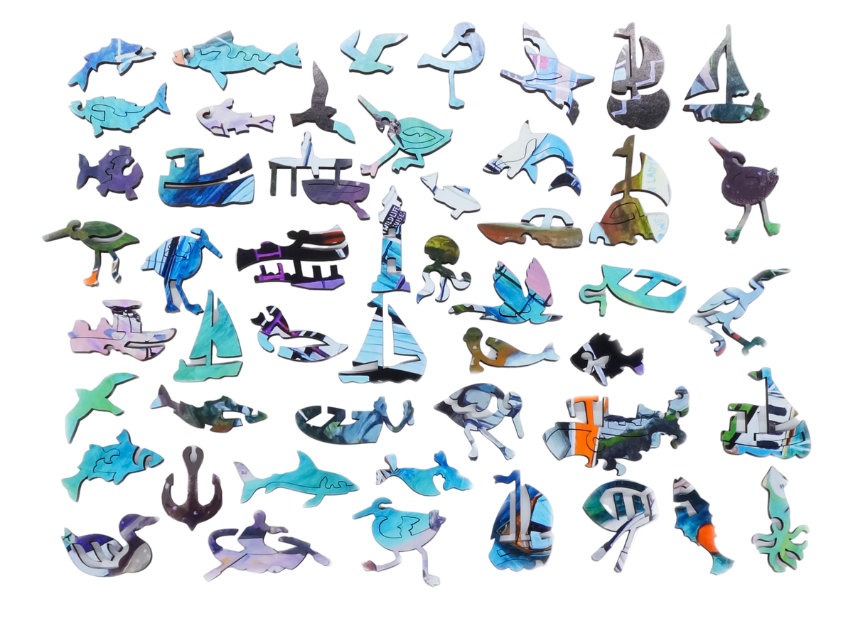 Against the Tide (481 Piece Wooden Jigsaw Puzzle) - Nautilus Puzzles - Wooden Jigsaw Puzzles For Adults
