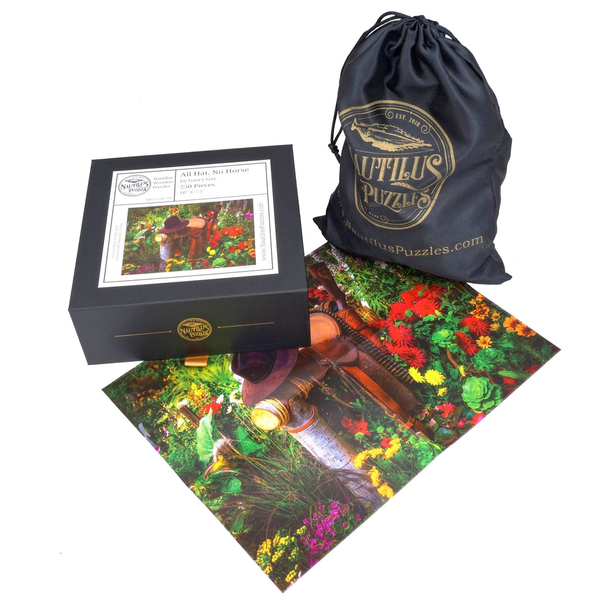 All Hat, No Horse (250 Piece Wooden Jigsaw Puzzle) - Nautilus Puzzles - Wooden Jigsaw Puzzles For Adults
