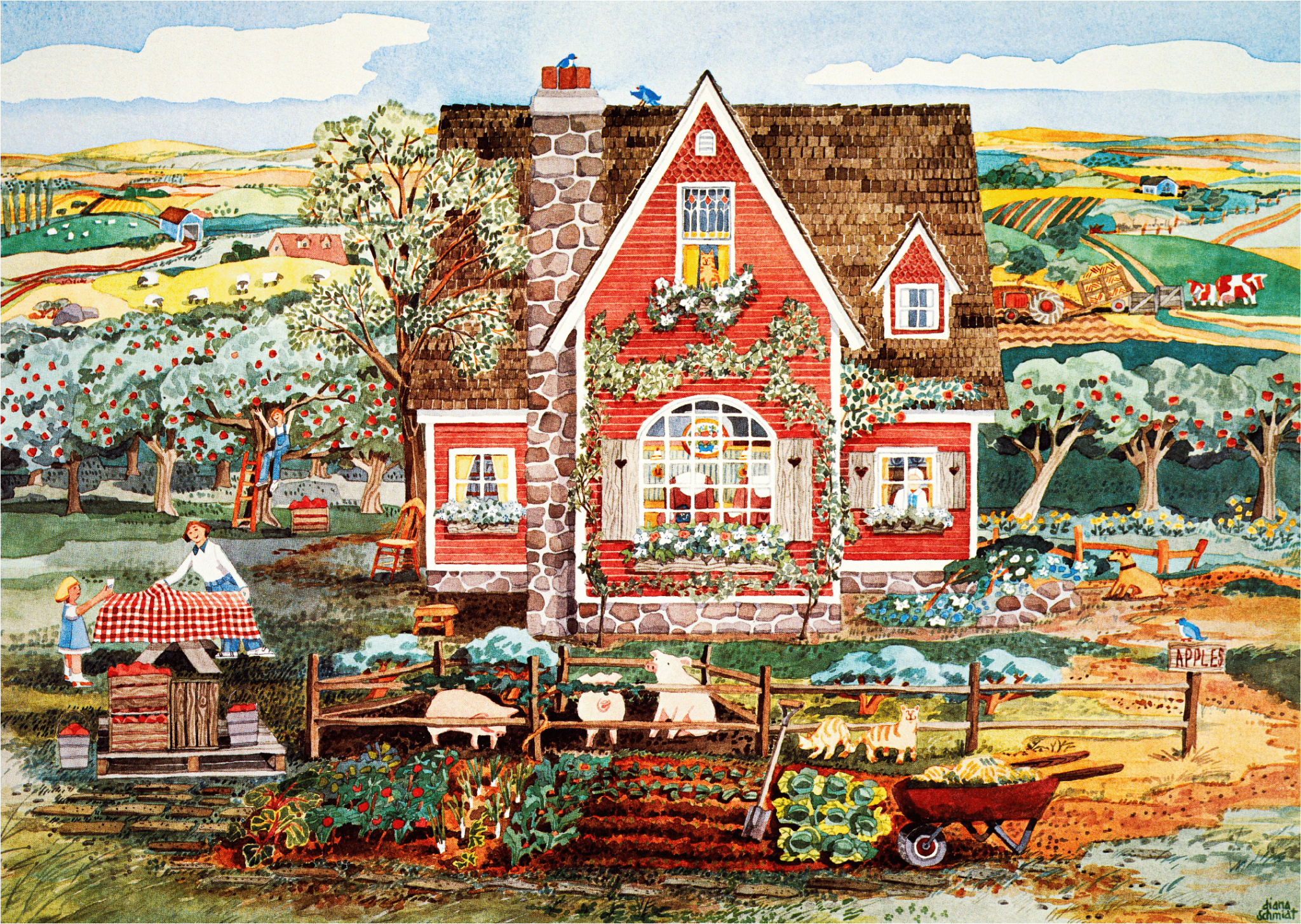 Apple Farm (475 Piece Wooden Jigsaw Puzzles) - Nautilus Puzzles - Wooden Jigsaw Puzzles For Adults
