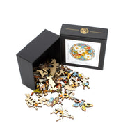 April - Daisies (50 Piece Round Mini Wooden Jigsaw Puzzle) - Nautilus Puzzles - Wooden Jigsaw Puzzles For Adults