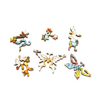 April - Daisies (50 Piece Round Mini Wooden Jigsaw Puzzle) - Nautilus Puzzles - Wooden Jigsaw Puzzles For Adults