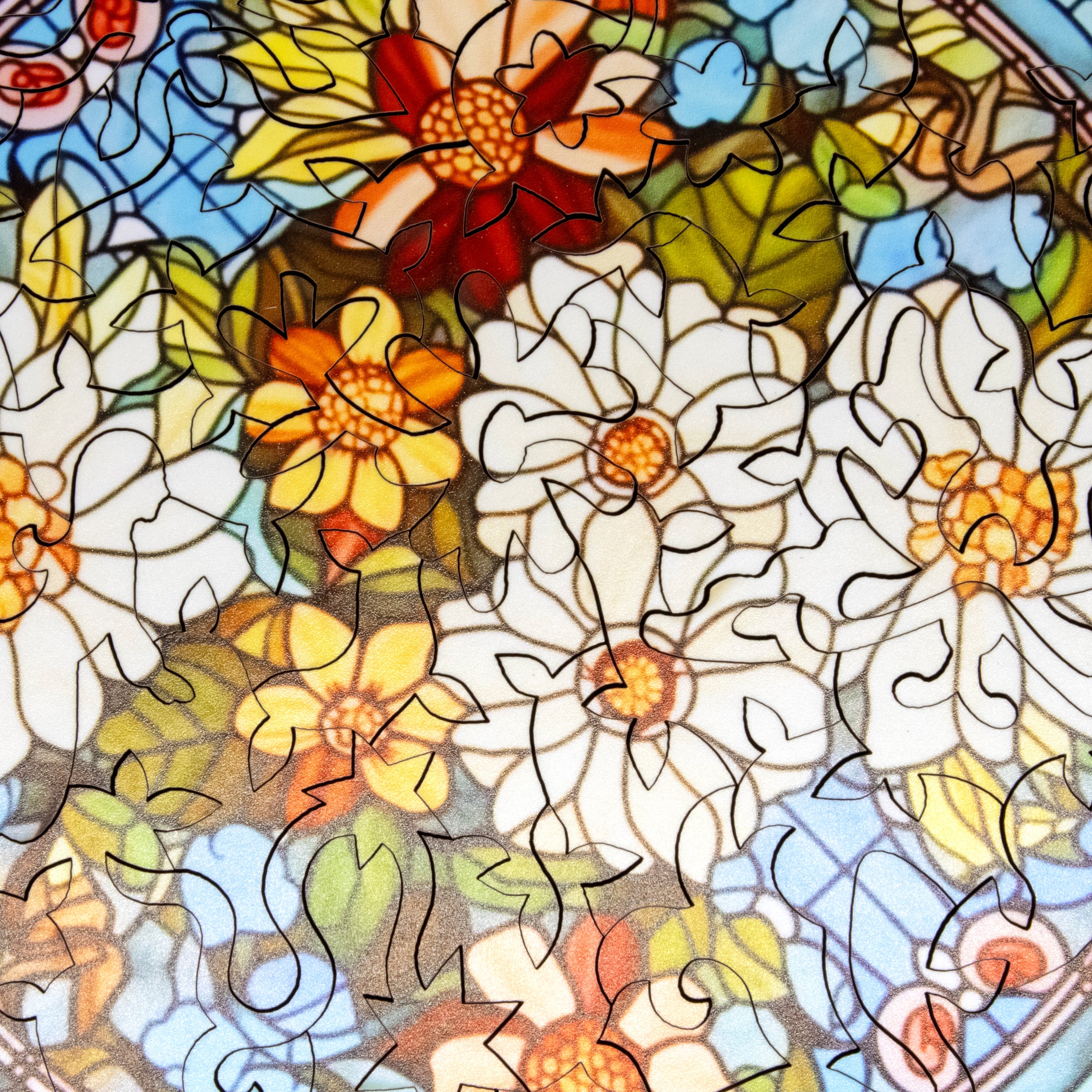 April - Daisies (50 Piece Round Mini Wooden Jigsaw Puzzle) - Nautilus Puzzles - Wooden Jigsaw Puzzles For Adults