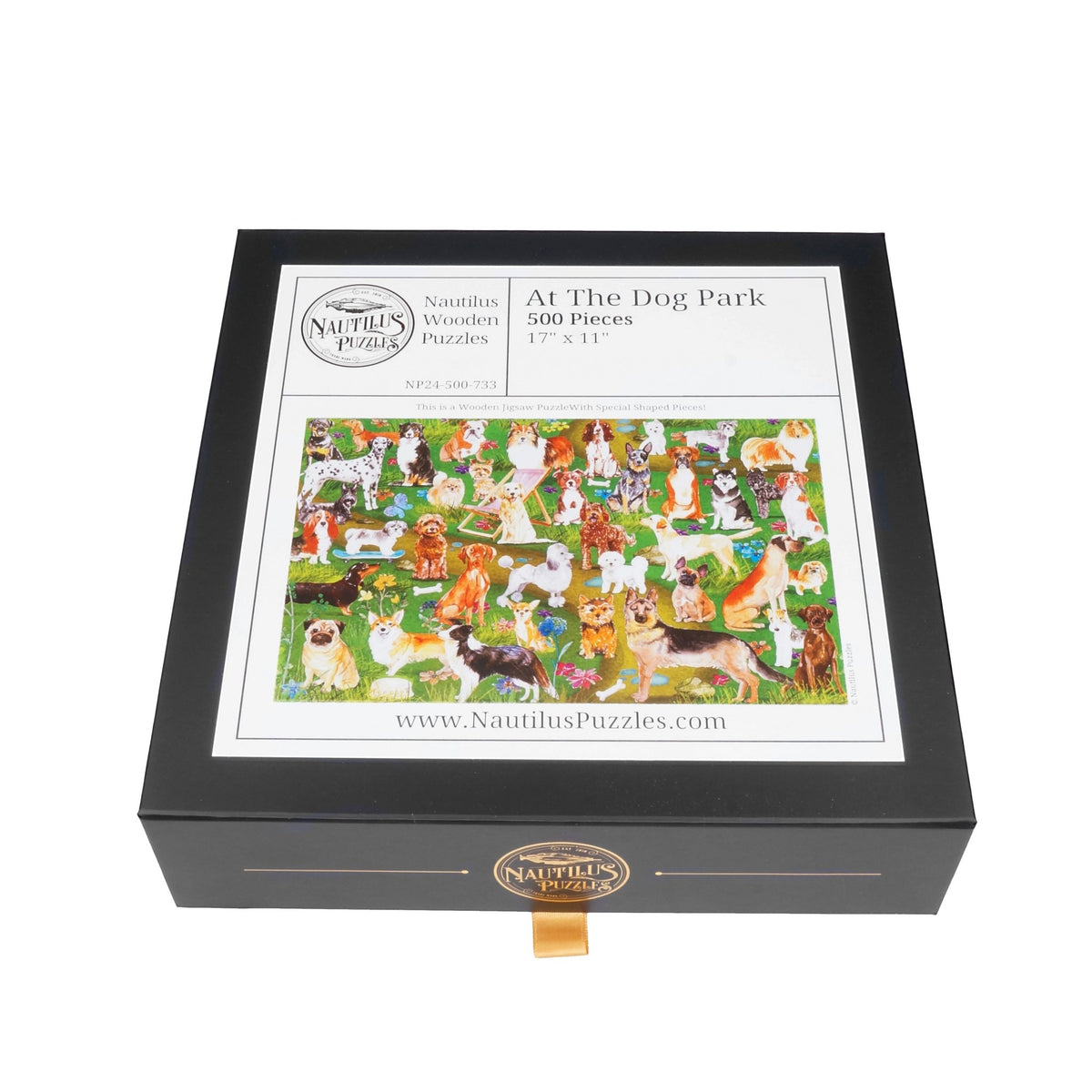 At The Dog Park (500 Piece Wooden Jigsaw Puzzle) - Nautilus Puzzles - Wooden Jigsaw Puzzles For Adults