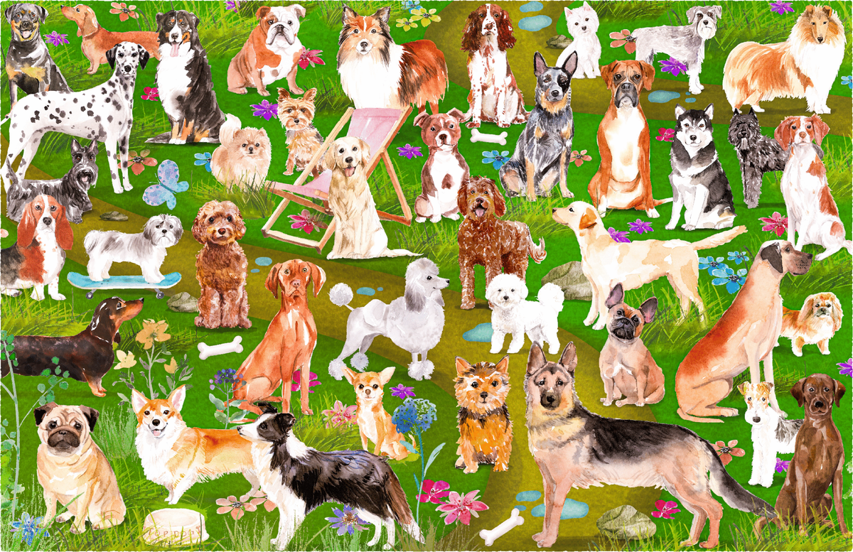 At The Dog Park (500 Piece Wooden Jigsaw Puzzle) - Nautilus Puzzles - Wooden Jigsaw Puzzles For Adults