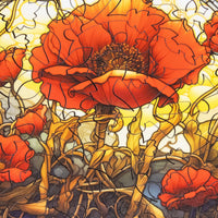 August - Poppies (50 Piece Round Mini Wooden Jigsaw Puzzle) - Nautilus Puzzles - Wooden Jigsaw Puzzles For Adults
