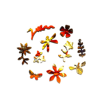 August - Poppies (50 Piece Round Mini Wooden Jigsaw Puzzle) - Nautilus Puzzles - Wooden Jigsaw Puzzles For Adults