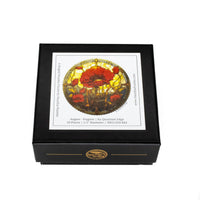 August - Poppies (50 Piece Round Mini Wooden Jigsaw Puzzle) - Nautilus Puzzles - Wooden Jigsaw Puzzles For Adults