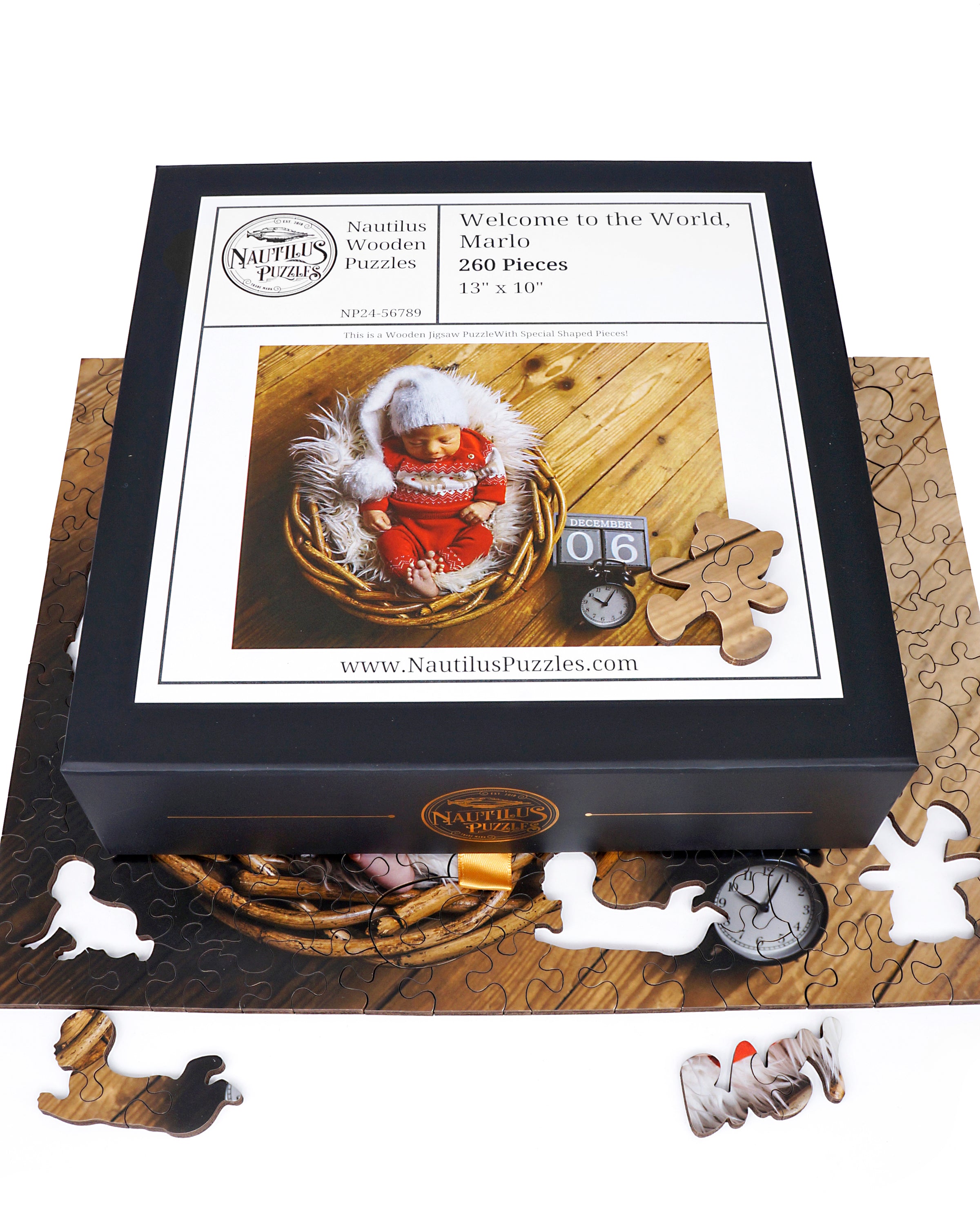 Custom Puzzle - Welcome New Baby - Nautilus Puzzles - Wooden Jigsaw Puzzles For Adults