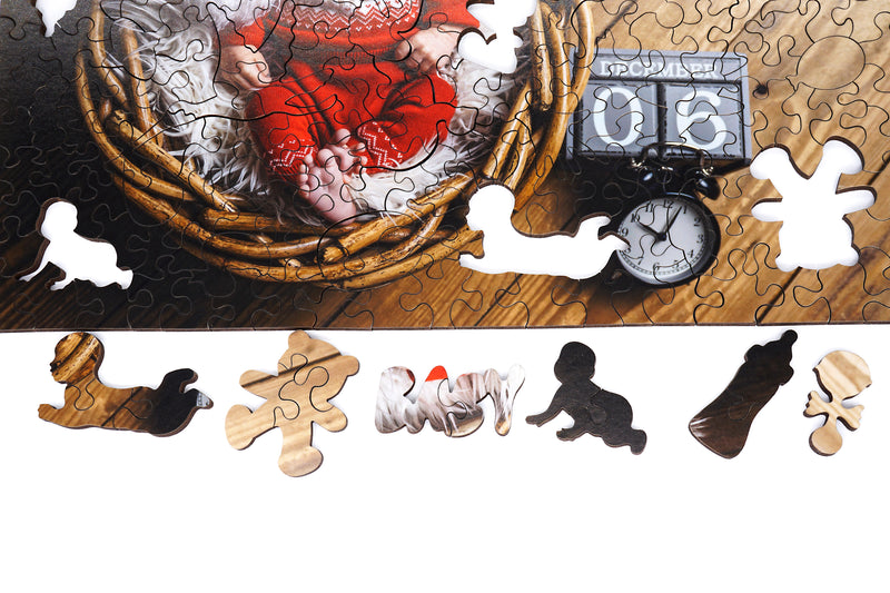 Custom Puzzle - Welcome New Baby - Nautilus Puzzles - Wooden Jigsaw Puzzles For Adults