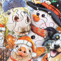 Barnyard Christmas (50 Piece Mini Christmas Wooden Jigsaw Puzzle) - Nautilus Puzzles - Wooden Jigsaw Puzzles For Adults