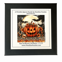 Bats & Blooms (50 Piece Mini Halloween Wooden Jigsaw Puzzle) - Nautilus Puzzles - Wooden Jigsaw Puzzles For Adults