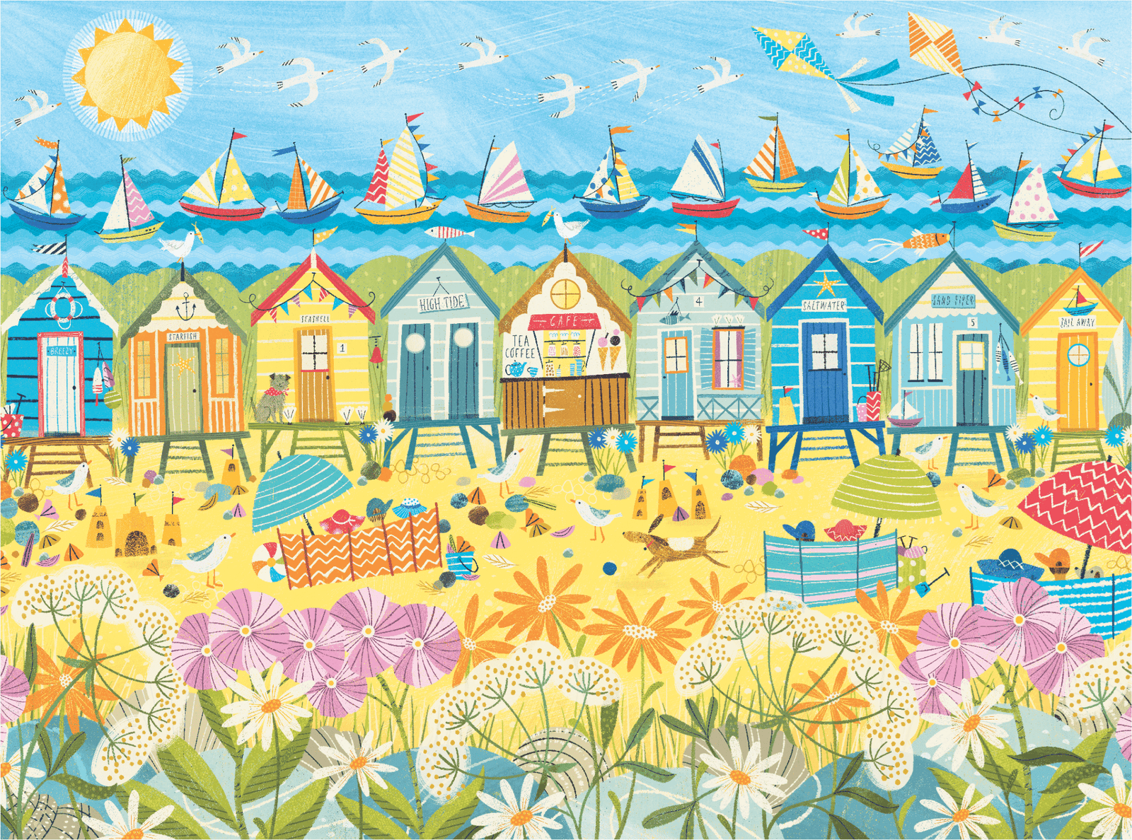 Beach Huts (479 Piece Wooden Jigsaw Puzzle) - Nautilus Puzzles - Wooden Jigsaw Puzzles For Adults