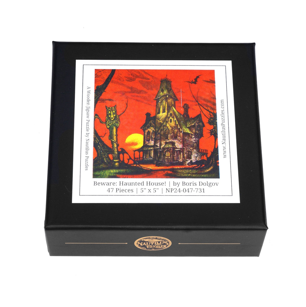 Beware: Haunted House! (47 Piece Mini Wooden Jigsaw Puzzle) - Nautilus Puzzles - Wooden Jigsaw Puzzles For Adults