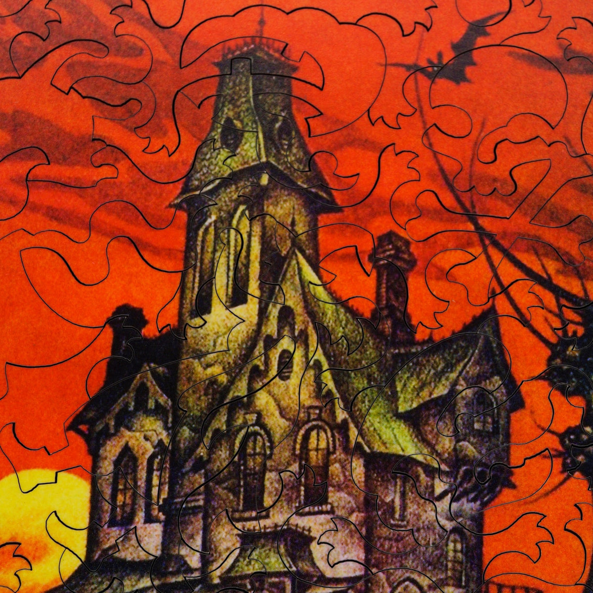 Beware: Haunted House! (47 Piece Mini Wooden Jigsaw Puzzle) - Nautilus Puzzles - Wooden Jigsaw Puzzles For Adults