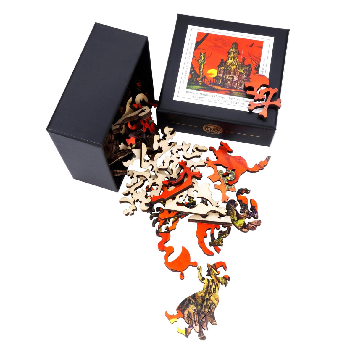 Beware: Haunted House! (47 Piece Mini Wooden Jigsaw Puzzle) - Nautilus Puzzles - Wooden Jigsaw Puzzles For Adults