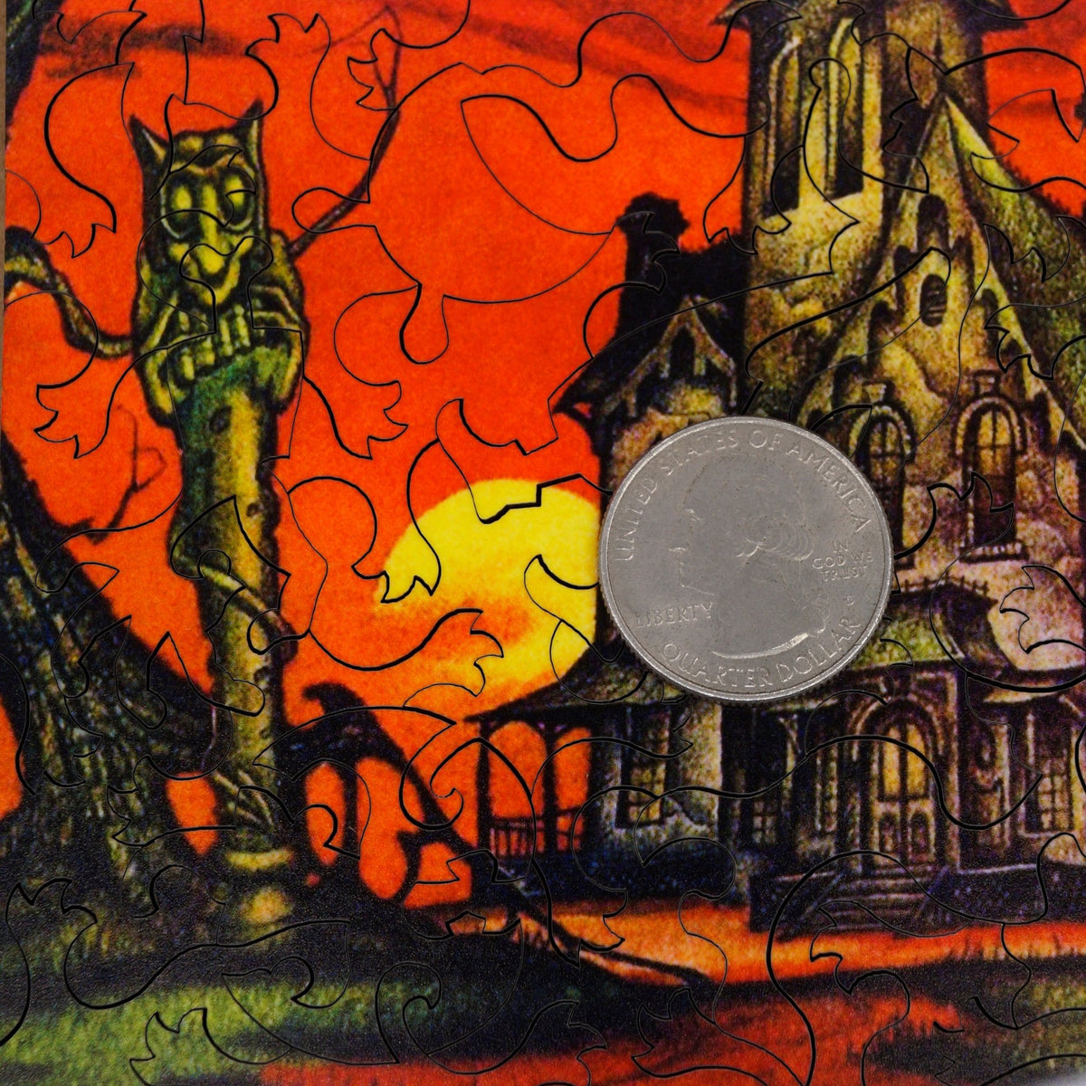 Beware: Haunted House! (47 Piece Mini Wooden Jigsaw Puzzle) - Nautilus Puzzles - Wooden Jigsaw Puzzles For Adults