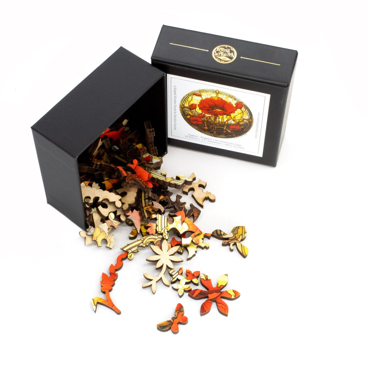 Birth Flowers Mini Puzzle Collection - Set of 12 - Nautilus Puzzles - Wooden Jigsaw Puzzles For Adults