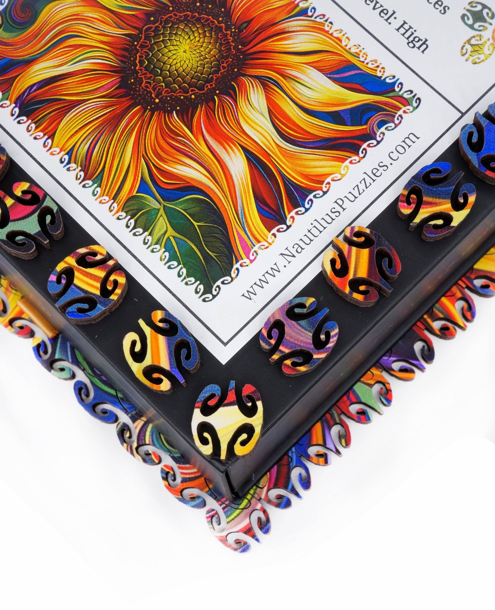 Blazing Sunflower (356 Piece Wooden Jigsaw Puzzle) - Nautilus Puzzles - Wooden Jigsaw Puzzles For Adults