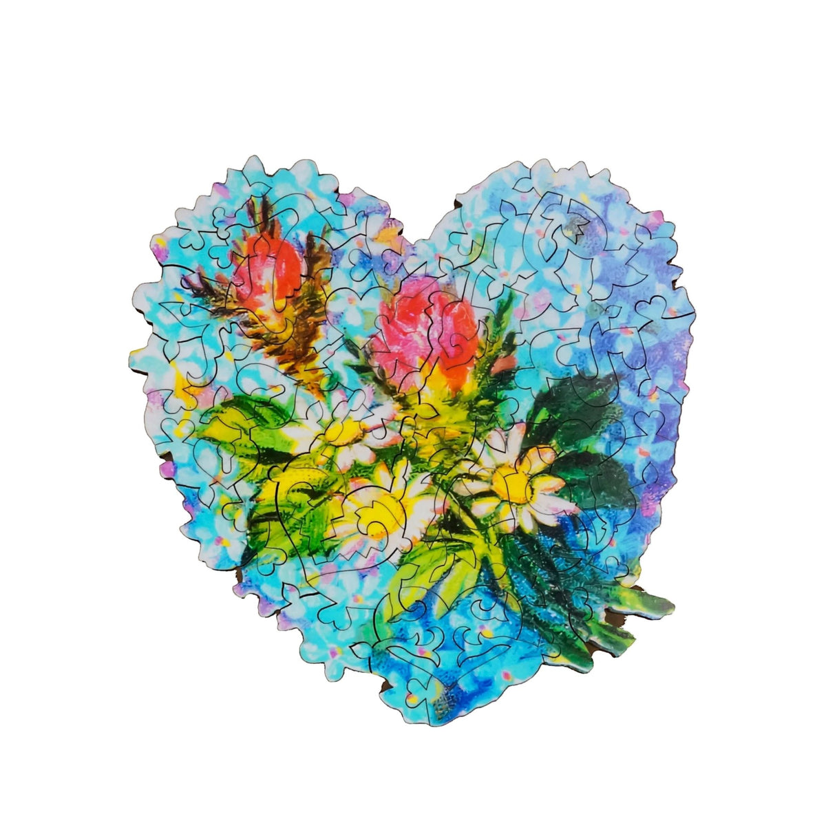 Blue Valentine (56 Piece Shaped Mini Wooden Jigsaw Puzzle) - Nautilus Puzzles - Wooden Jigsaw Puzzles For Adults