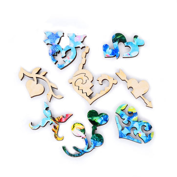 Blue Valentine (56 Piece Shaped Mini Wooden Jigsaw Puzzle) - Nautilus Puzzles - Wooden Jigsaw Puzzles For Adults