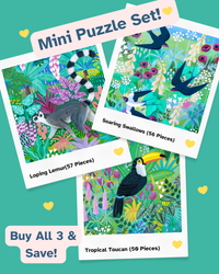 Botanical Bliss - Mini Puzzle Set - Nautilus Puzzles - Wooden Jigsaw Puzzles For Adults