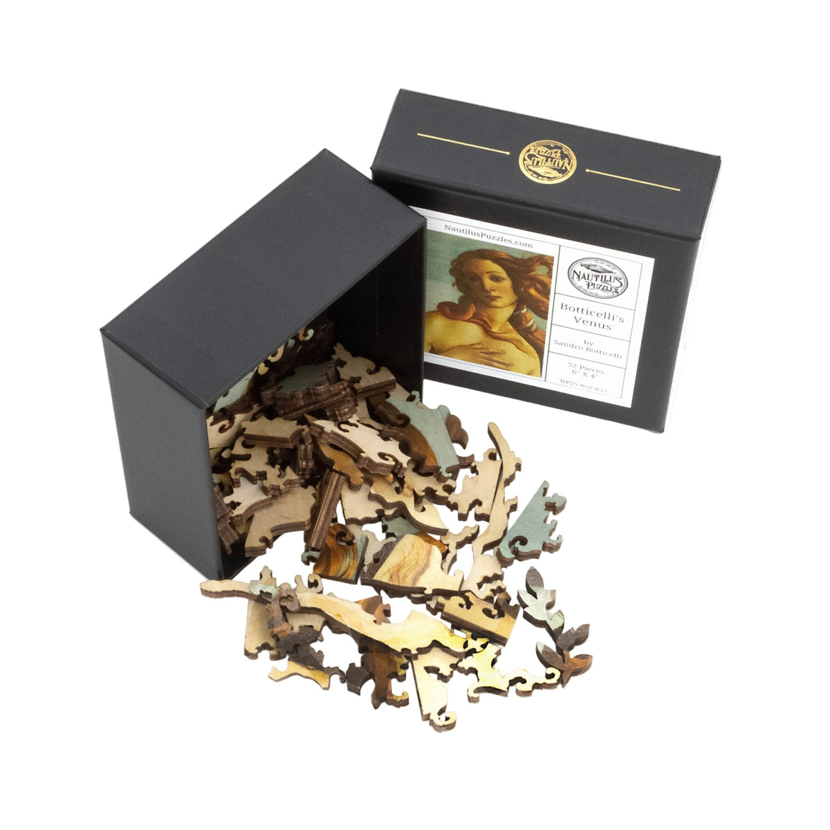 Botticelli's Venus by Sandro Botticelli (52 Piece Mini Wooden Jigsaw Puzzle) - Nautilus Puzzles - Wooden Jigsaw Puzzles For Adults