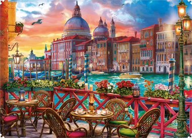 Breakfast on the Canal (503 Piece Wooden Jigsaw Puzzle) - Nautilus Puzzles - Wooden Jigsaw Puzzles For Adults