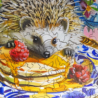 Breakfast Time for Hedgehogs Wooden Puzzle (452 Pieces) - Nautilus Puzzles - Wooden Jigsaw Puzzles For Adults