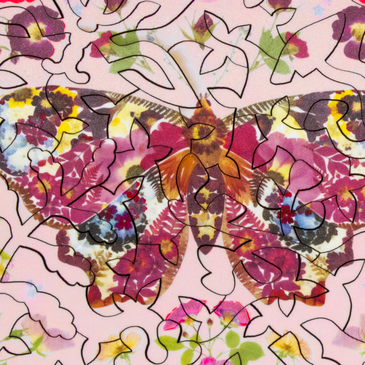 Butterfly in Blush - 51 Piece Mini Wooden Jigsaw Puzzle