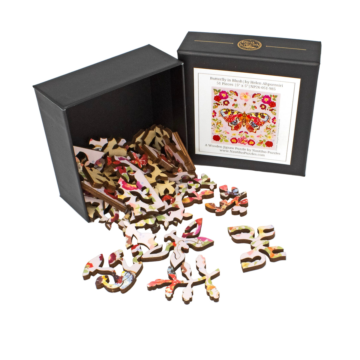 Butterfly in Blush - 51 Piece Mini Wooden Jigsaw Puzzle