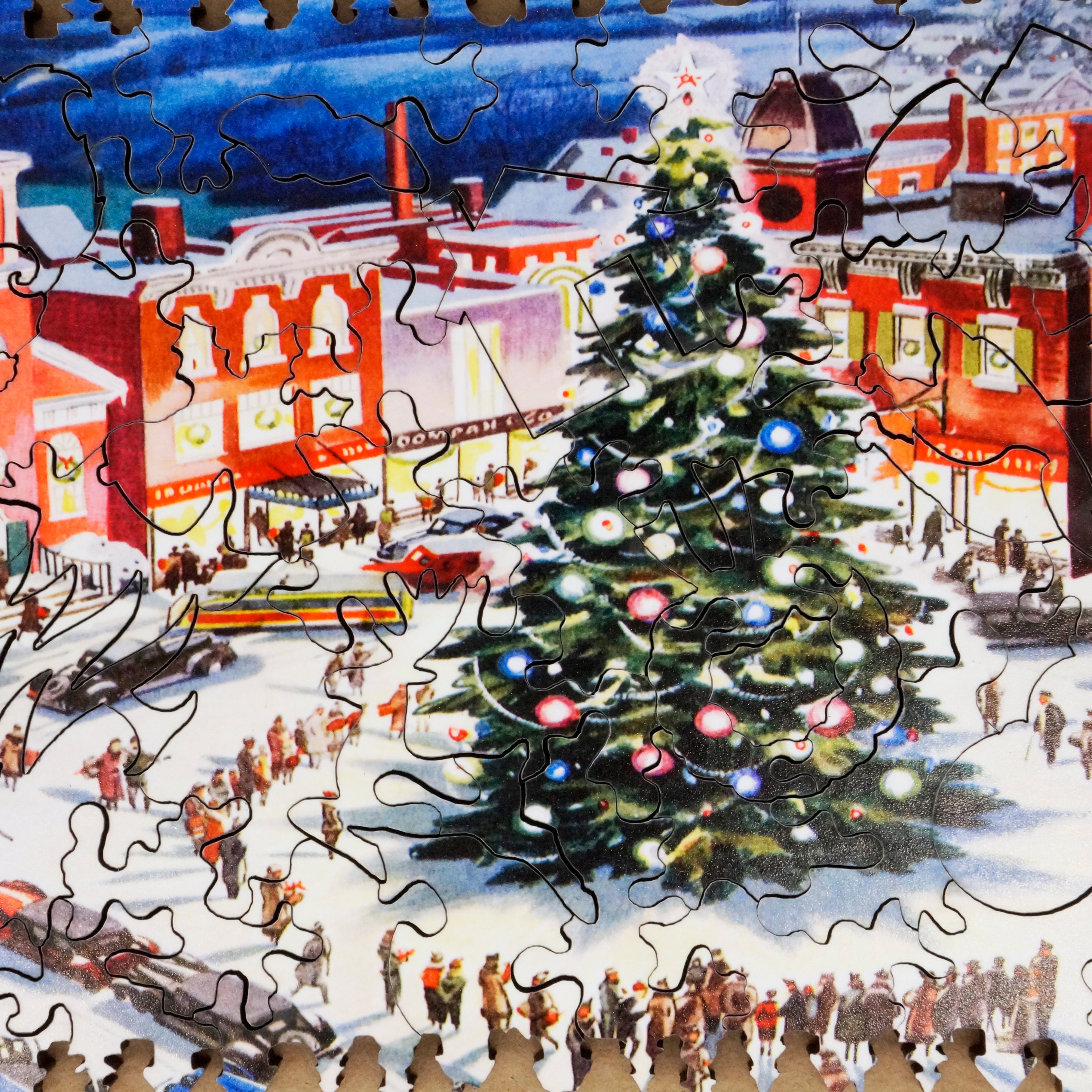 Lighting the Christmas Tree (63 Piece Mini Christmas Wooden Jigsaw
