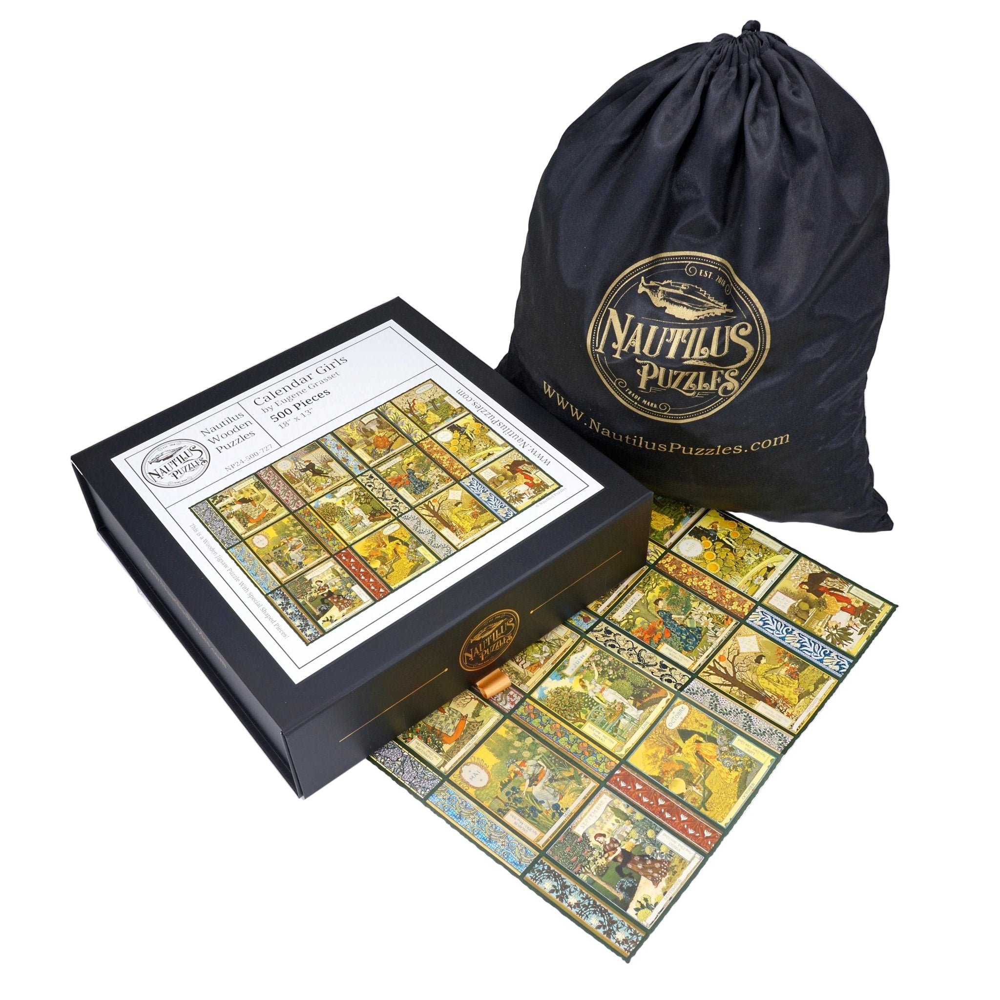 Calendar Girls (500 Piece Wooden Jigsaw Puzzle) - Nautilus Puzzles - Wooden Jigsaw Puzzles For Adults