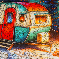 Christmas Camping (514 Piece Wooden Jigsaw Puzzle)