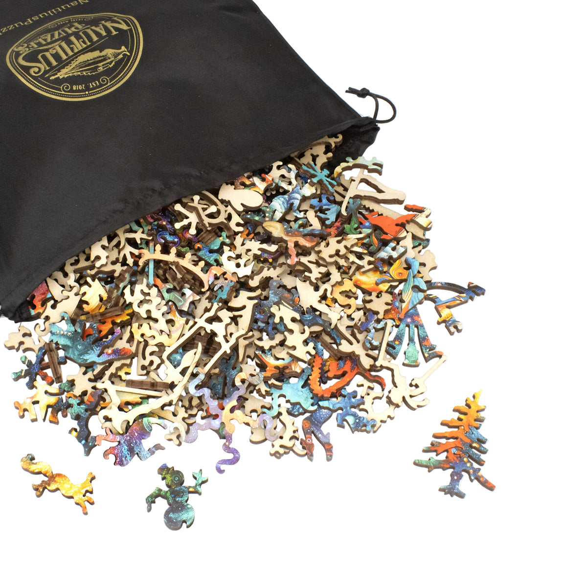 Christmas Camping (514 Piece Wooden Jigsaw Puzzle)