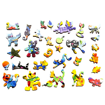 Cat Party (500 Piece Wooden Jigsaw Puzzle) - Nautilus Puzzles - Wooden Jigsaw Puzzles For Adults